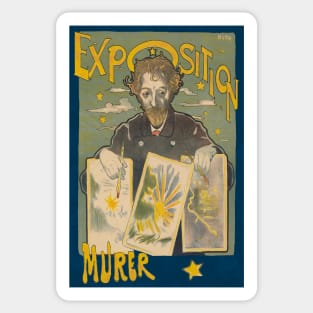 Vintage French Art Exposition Advertisement Poster Sticker